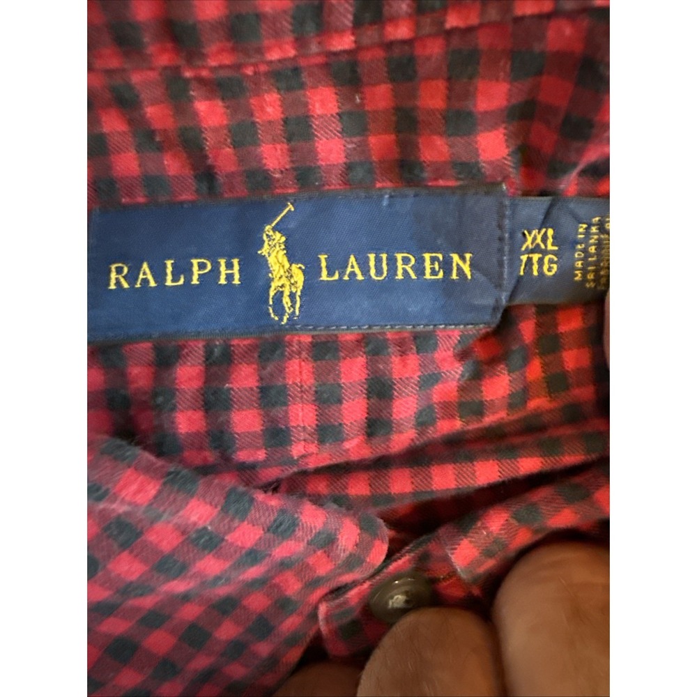 ralph lauren polo red/black flannel long sleeve shirt size XXL - Picture 3 of 5